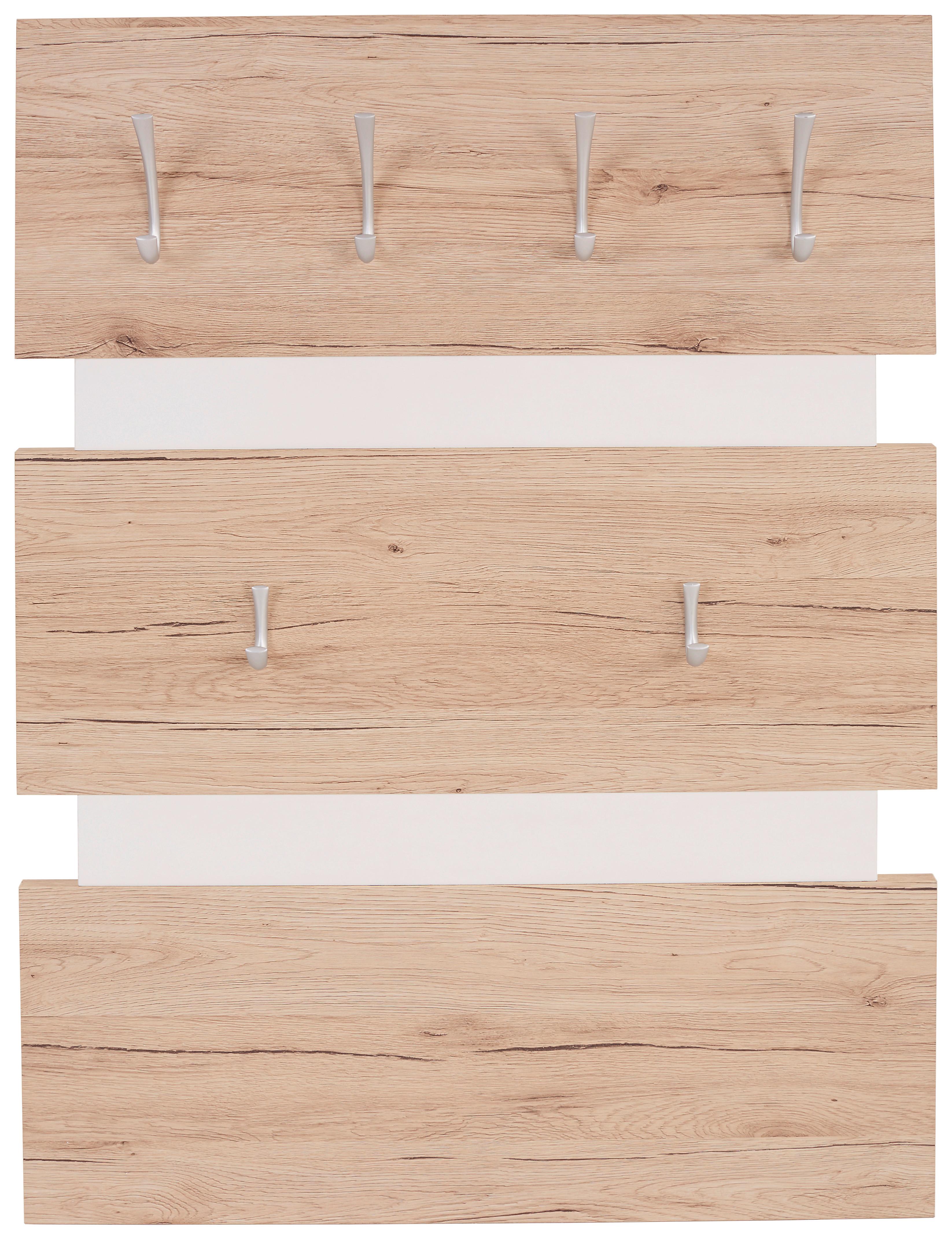 Előszobapanel Moya - tölgyfa/fehér, Modern, műanyag/faalapú anyag (70/99/2cm) - Best Price
