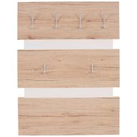 Panou cuier Moya - alb/culoare lemn stejar, Modern, plastic/material pe bază de lemn (70/99/2cm) - Modern Living