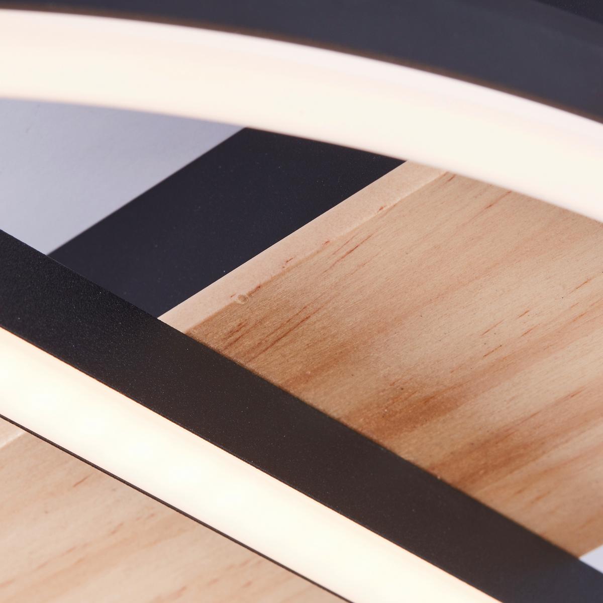 LED-Paneel Maureen Braun/Schwarz ca. 24 Watt - Schwarz/Braun, Design, Holz/Kunststoff (5/39/37cm) - Brilliant