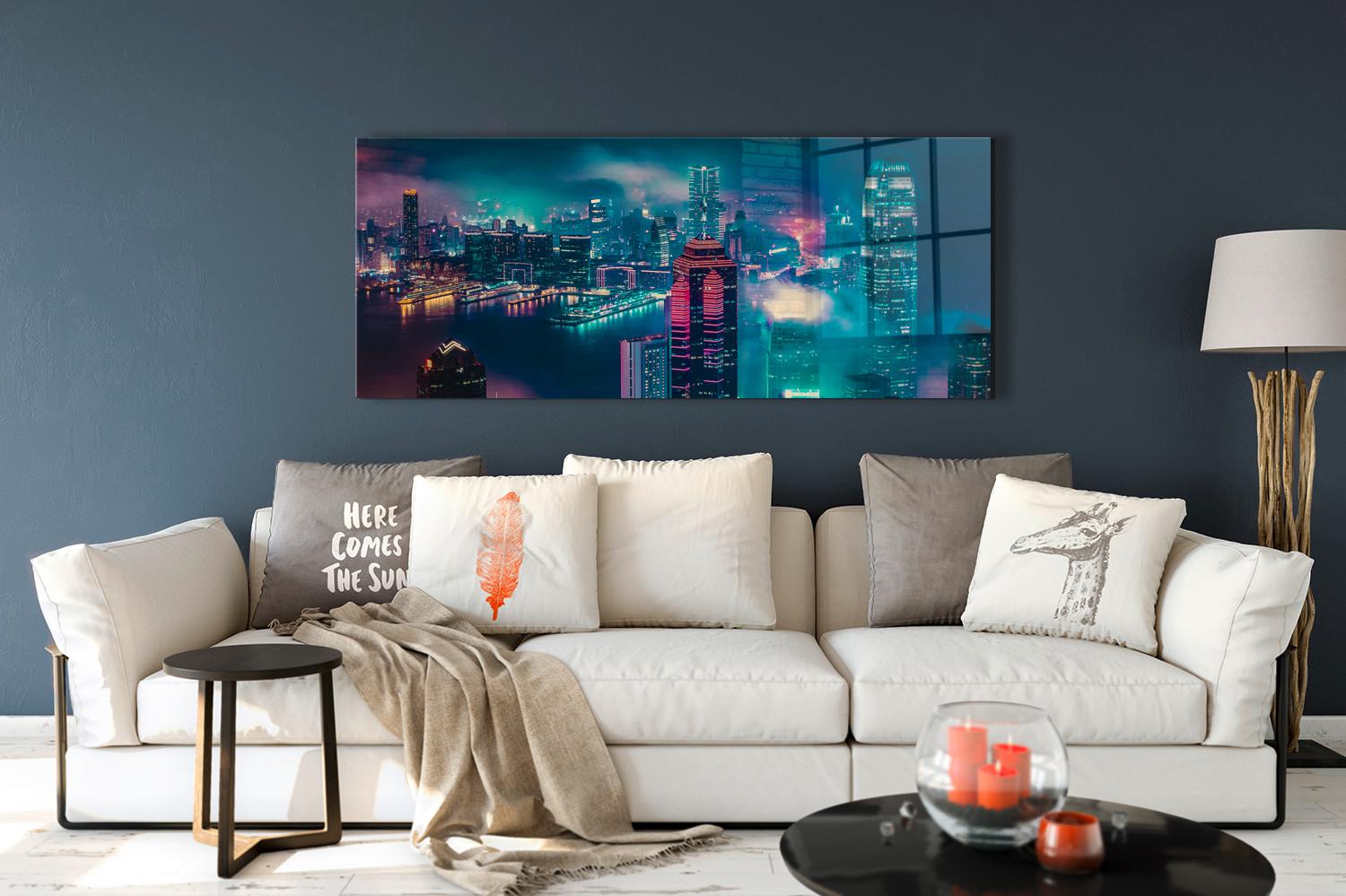 Glasbild Vetro ca. 50x125cm - Multicolor, Glas/Papier (125/50cm) - Modern Living