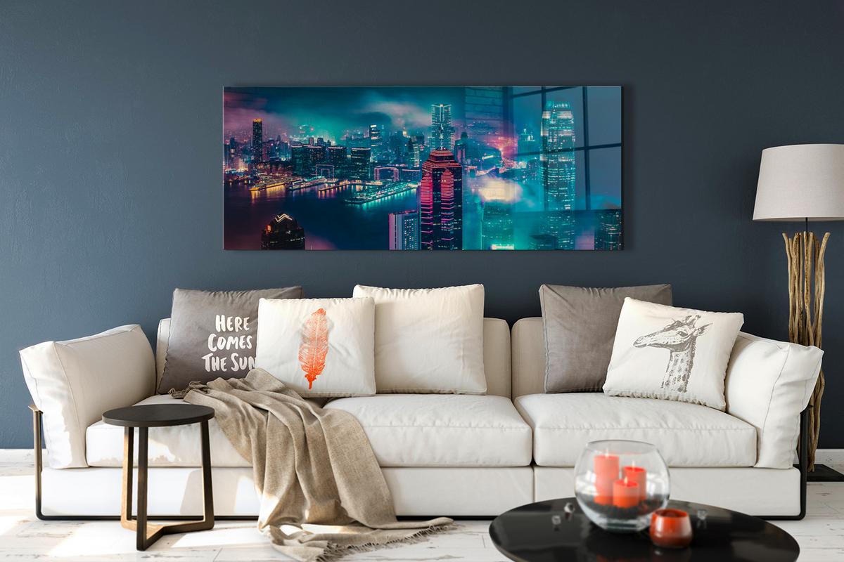 Glasbild Vetro ca. 50x125cm - Multicolor, Glas/Papier (125/50cm) - Modern Living