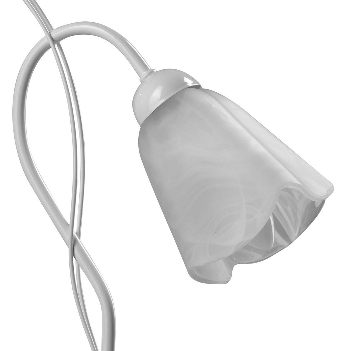 Nachttischleuchte Antron Weiß max. 6 Watt - Weiß, KONVENTIONELL, Glas/Metall (25/35cm)