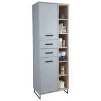 SZAFKA WYSOKA TUNIS - czarny/szary, Natur, materiał drewnopochodny/tworzywo sztuczne (65/185/38cm) - Xora