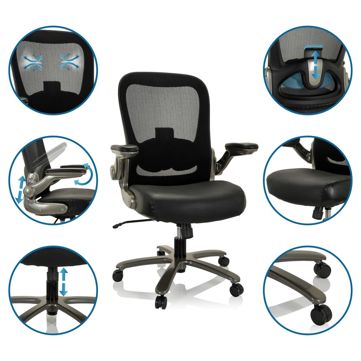 Pisarniški Stol Instructor T, Črna - srebrne barve/črna, Basics, kovina/umetna masa (75/122/68cm) - MID.YOU