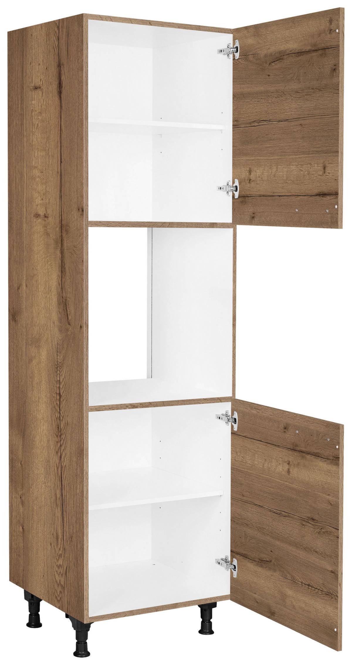 Geräteumbauschrank Structura Eiche dunkel - Eiche dunkel/Schwarz, MODERN, Holzwerkstoff/Metall (60/216,6/58cm) - Nobilia