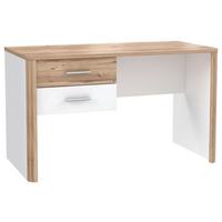 Pisalna Miza Tess, Bela, Barva Hrasta - barve hrasta/bela, Moderno, kovina/leseni material (125/60/73,8cm) - Xora