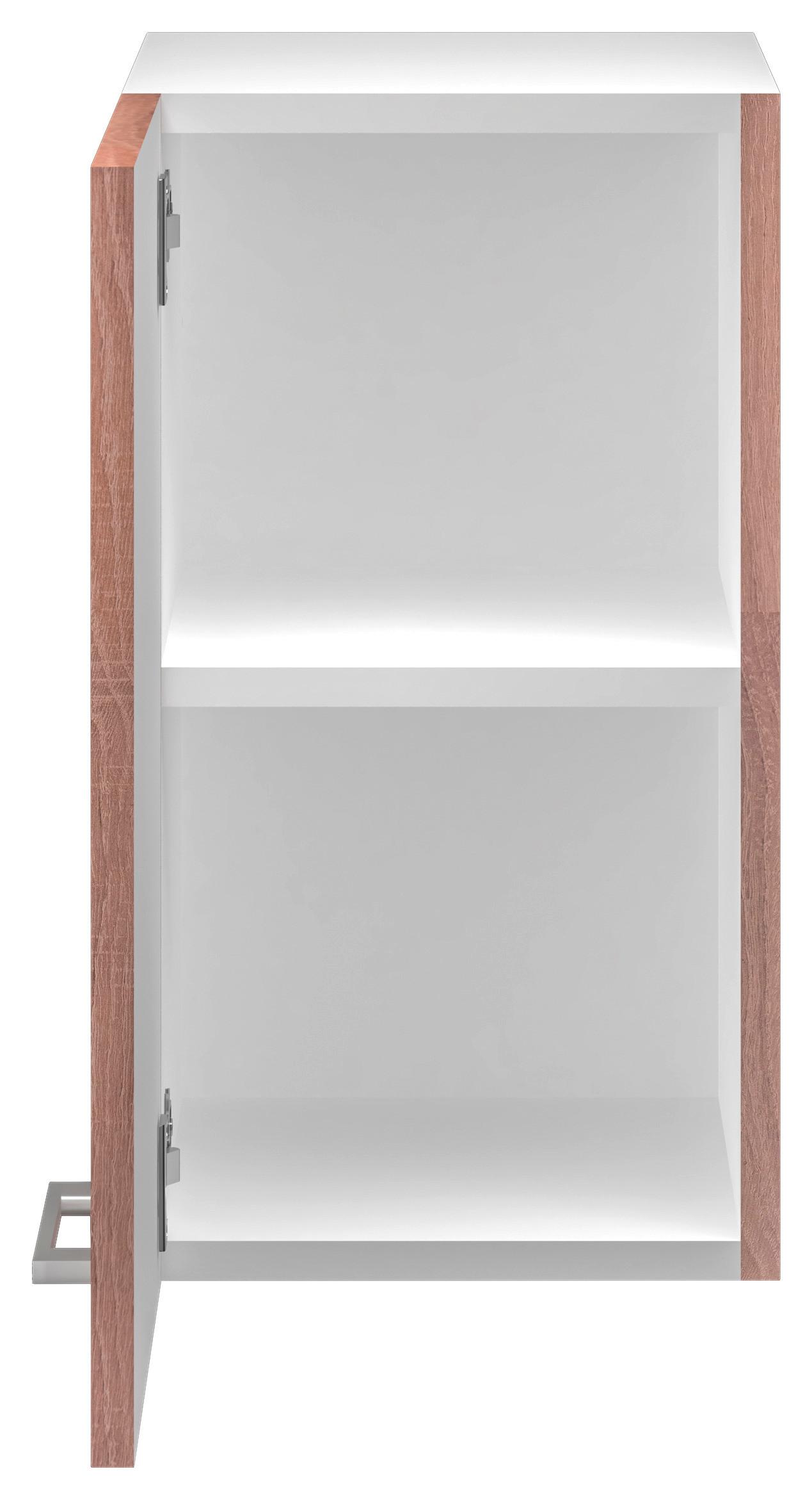 Kuhinjska Zgornja Omarica Samoa, Barva Hrasta - bela/barve aluminija, Konvencionalno, umetna masa/leseni material (30/54,8/32cm)