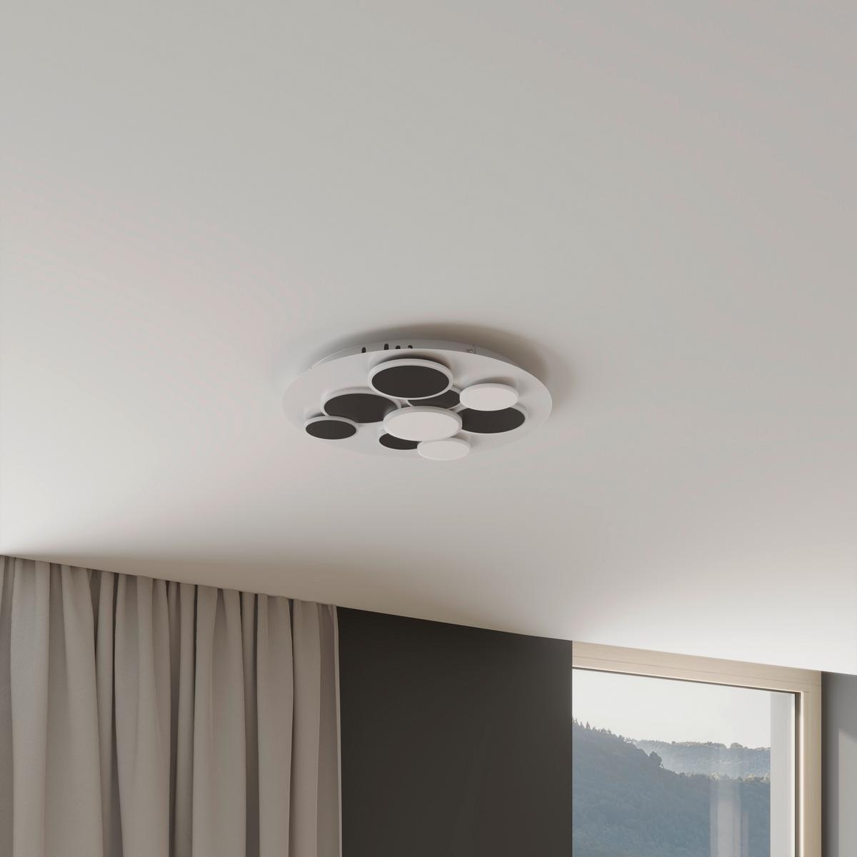 LAMPA SUFITOWA LED BLACKBURN *SBN* - czarny/biały, Trend, tworzywo sztuczne/metal (46,8/6cm) - Novel