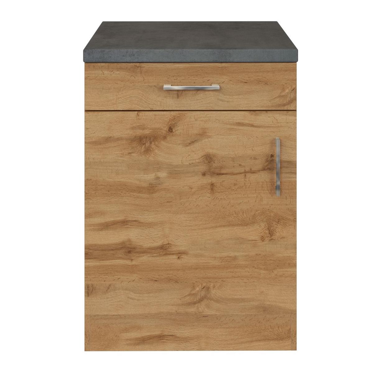 Held Küchenuntscherschrank ca. 50 cm Eiche/Anthrazit - Chromfarben/Anthrazit, MODERN, Holzwerkstoff/Metall (50/85/60cm) - Held