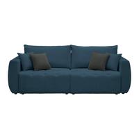 Schlafsofa Bologna Dunkelblau - Schwarz/Dunkelblau, Kunststoff/Textil (245/74-90/104cm) - Mömax