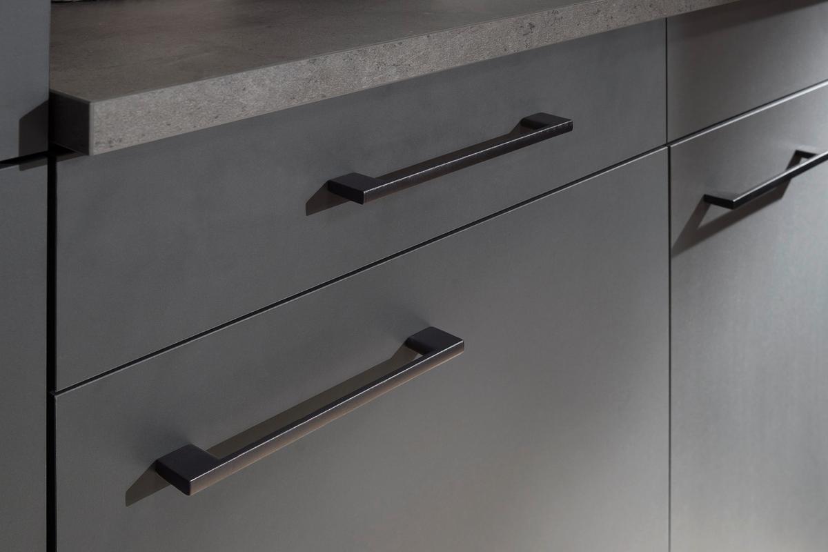 Kuhinjski Blok Z Aparati Oliver, 370cm - temno siva/črna, Design, kovina/leseni material (370cm) - Respekta