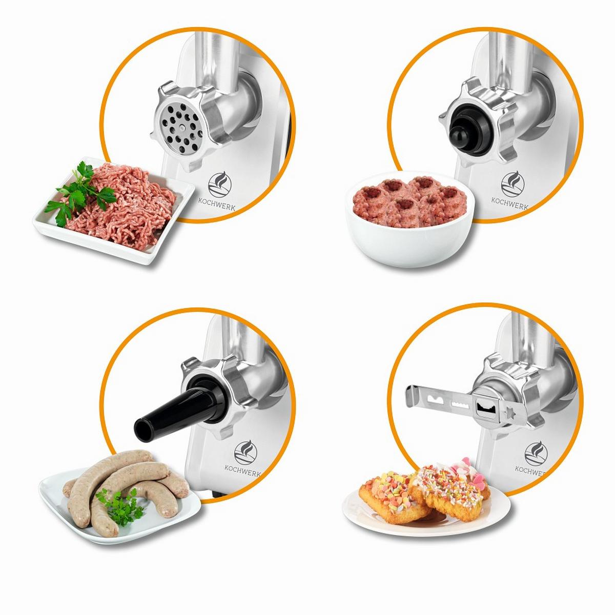 MASZYNKA DO MIELENIA MIĘSA 05708 - kolor srebrny/czarny, Basics, tworzywo sztuczne/metal (32/17,1/34,2cm) - KOCHWERK