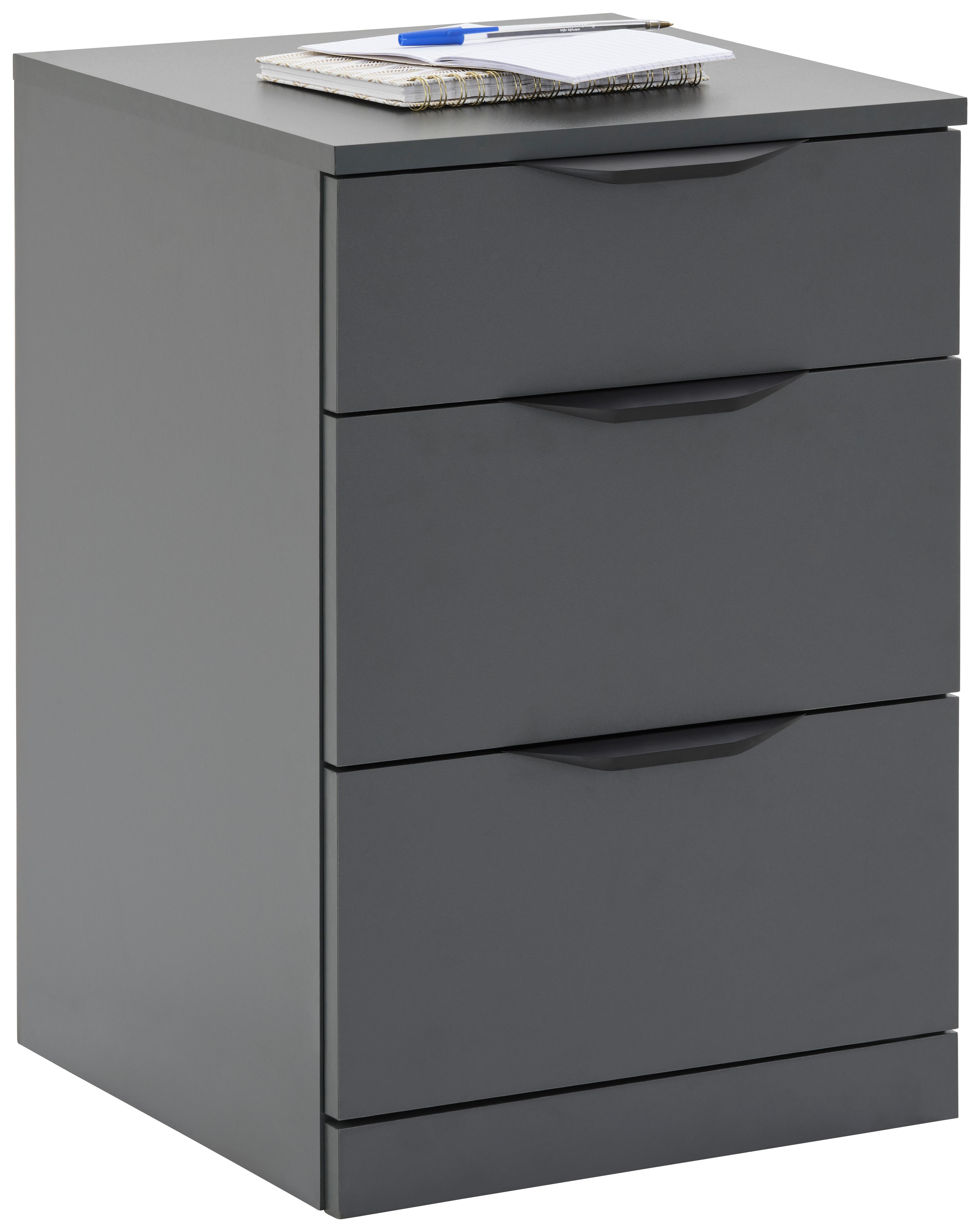 Fiokar Rimini - crna/antracit, Trendi, metal/pločasti materijal (40/60,1/40cm) - Modern Living