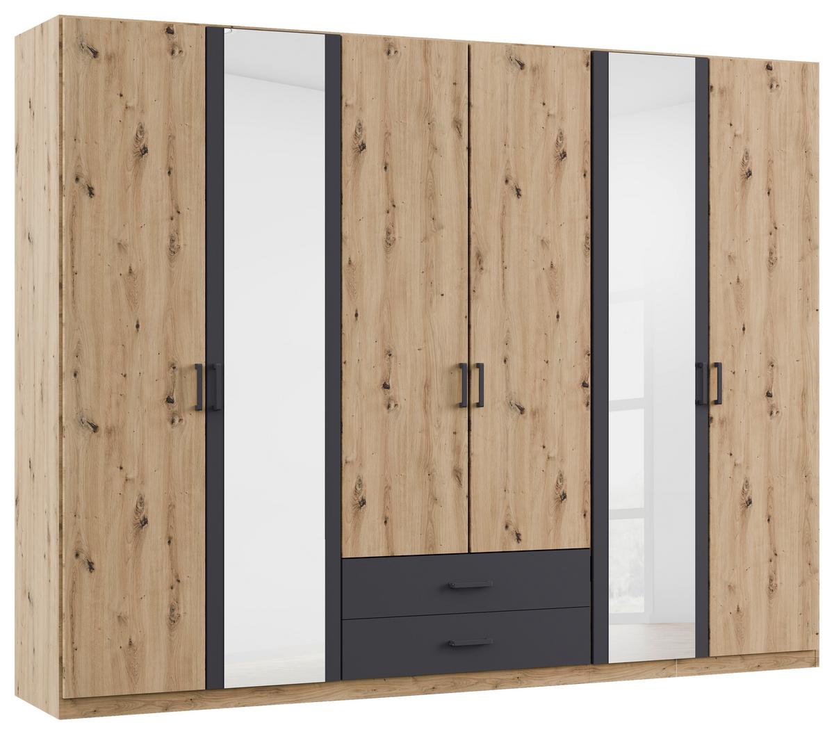 DULAP USI ROTATIVE DESPINA - culoare lemn stejar/stejar Artisan, Konventionell, material pe bază de lemn (271/210/54cm)