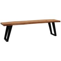 Sitzbank Echtholz/Schwarz - Schwarz/Akaziefarben, MODERN, Holz/Metall (180/45,5/40cm) - MID.YOU
