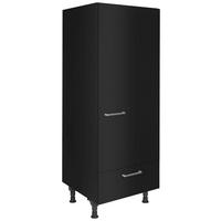 Geräteumbauschrank Touch Schwarz - Edelstahlfarben/Schwarz, MODERN, Holzwerkstoff/Metall (60/168/58cm) - Nobilia