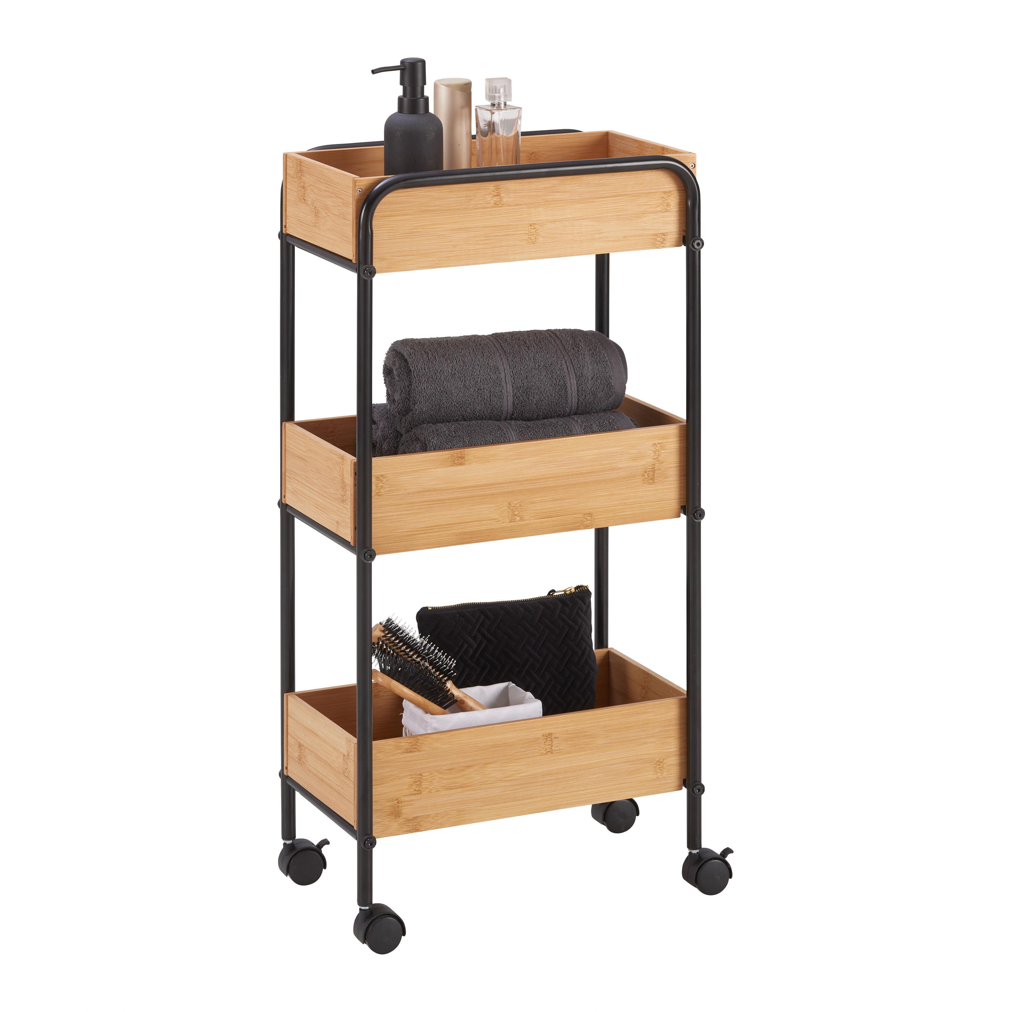 Allzweckwagen Vicky Naturfarben/Schwarz - Schwarz/Naturfarben, Modern, Naturmaterialien/Kunststoff (40/81,5/23cm) - Mömax