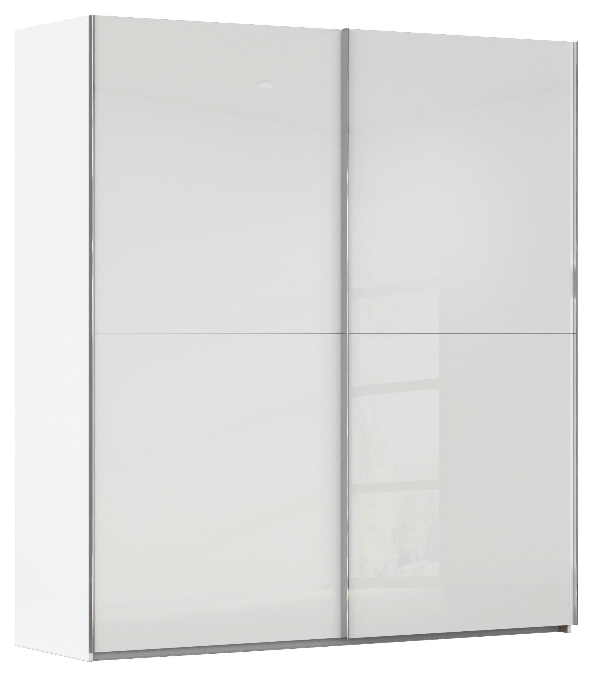 DULAP USI CULISANTE FIFTY - alb, Konventionell, sticlă/material pe bază de lemn (201/223/66cm) - Premium Living