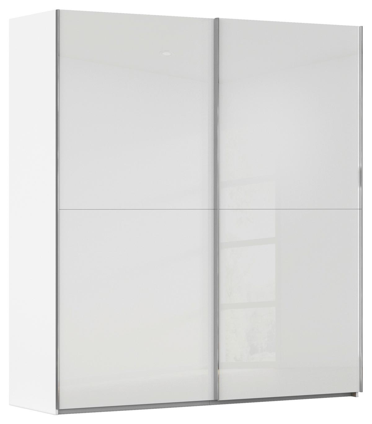 Ormar S Kliznim Vratima Fifty - bijela/boje kroma, Konvencionalno, staklo/drvni materijal (201/223/66cm) - Premium Living