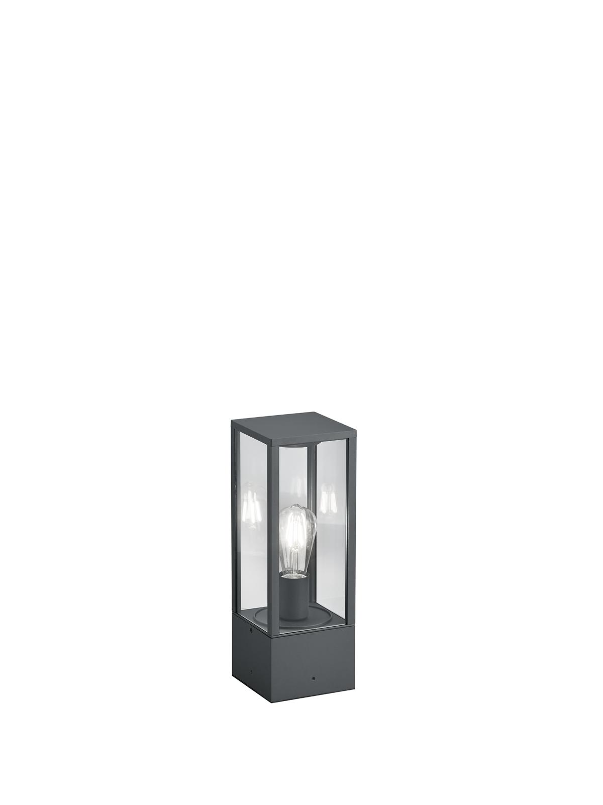 Wegleuchte Garonne in Anthrazit max. 60 Watt - Anthrazit, Trend, Glas/Metall (14/14/40cm) - Trio Leuchten
