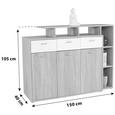 Komoda Tom - aluminij/bela, Moderno, umetna masa/les (150/105/40cm) - Mömax modern living Komoda Tom - aluminij/bela, Moderno, umetna masa/les (150/105/40cm) - Mömax modern living
