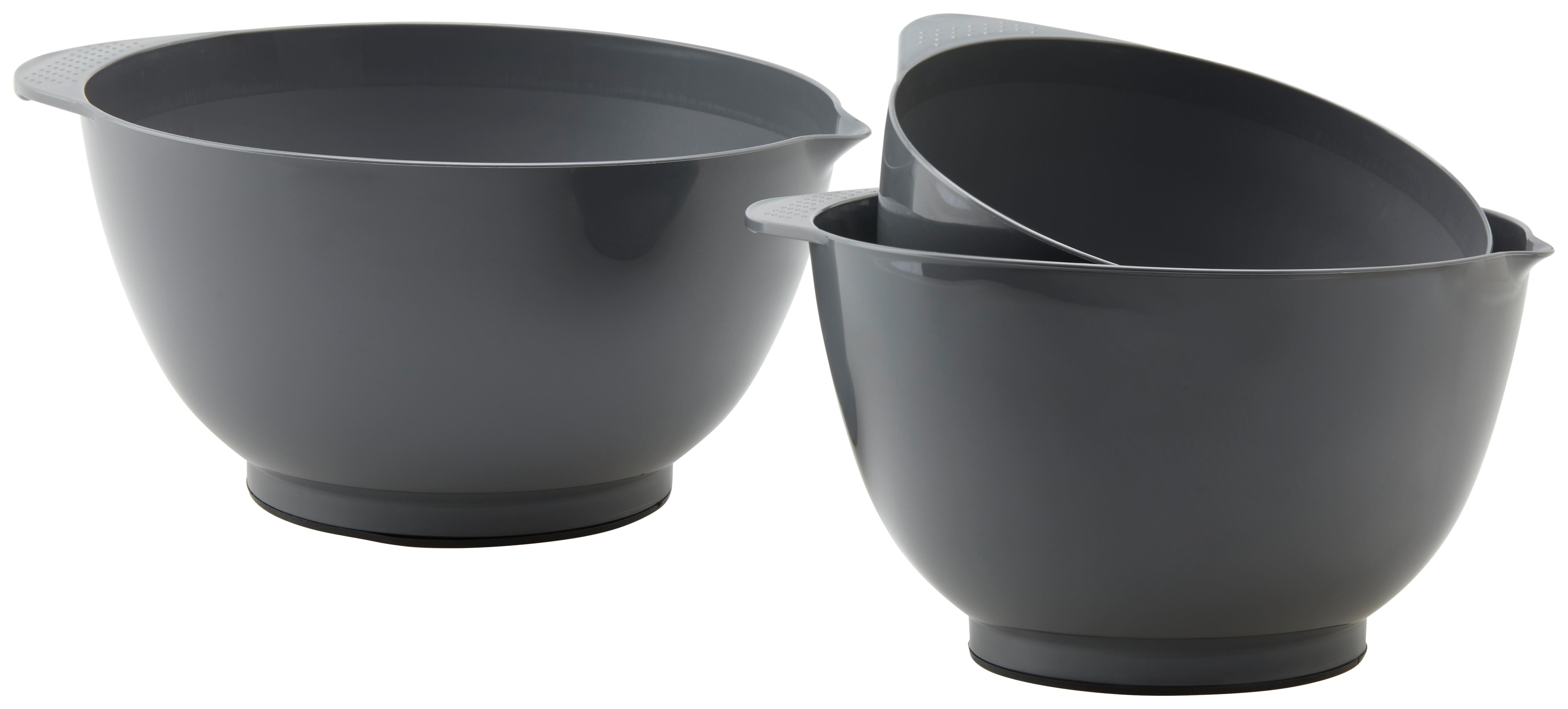 Schüsselset Peter in Grau, 3-teilig - Grau, Konventionell, Kunststoff - Modern Living