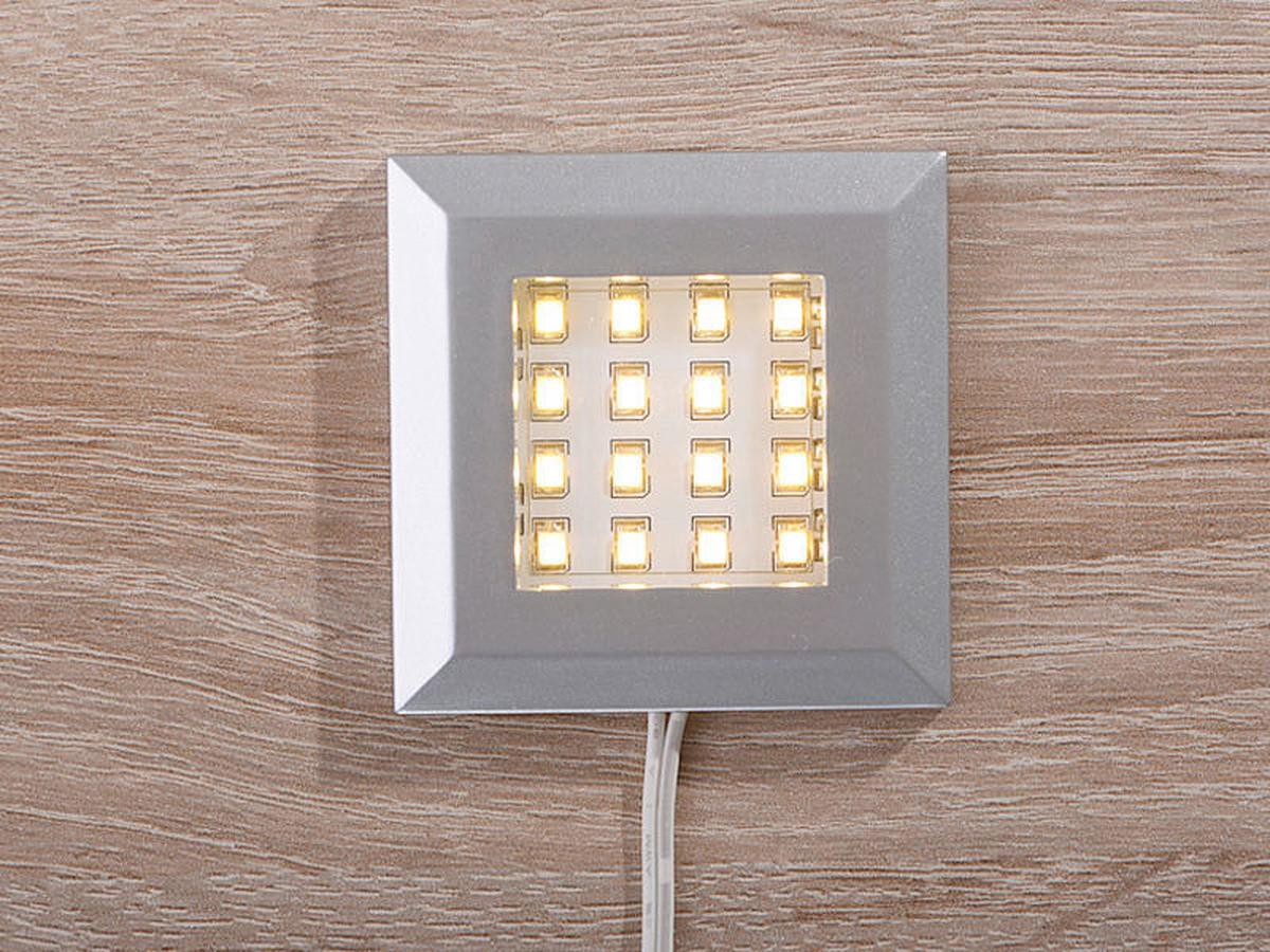 Üvegpolc Világítás Donald, Darwen - ezüstszínű, Basics, műanyag/fém - Xora