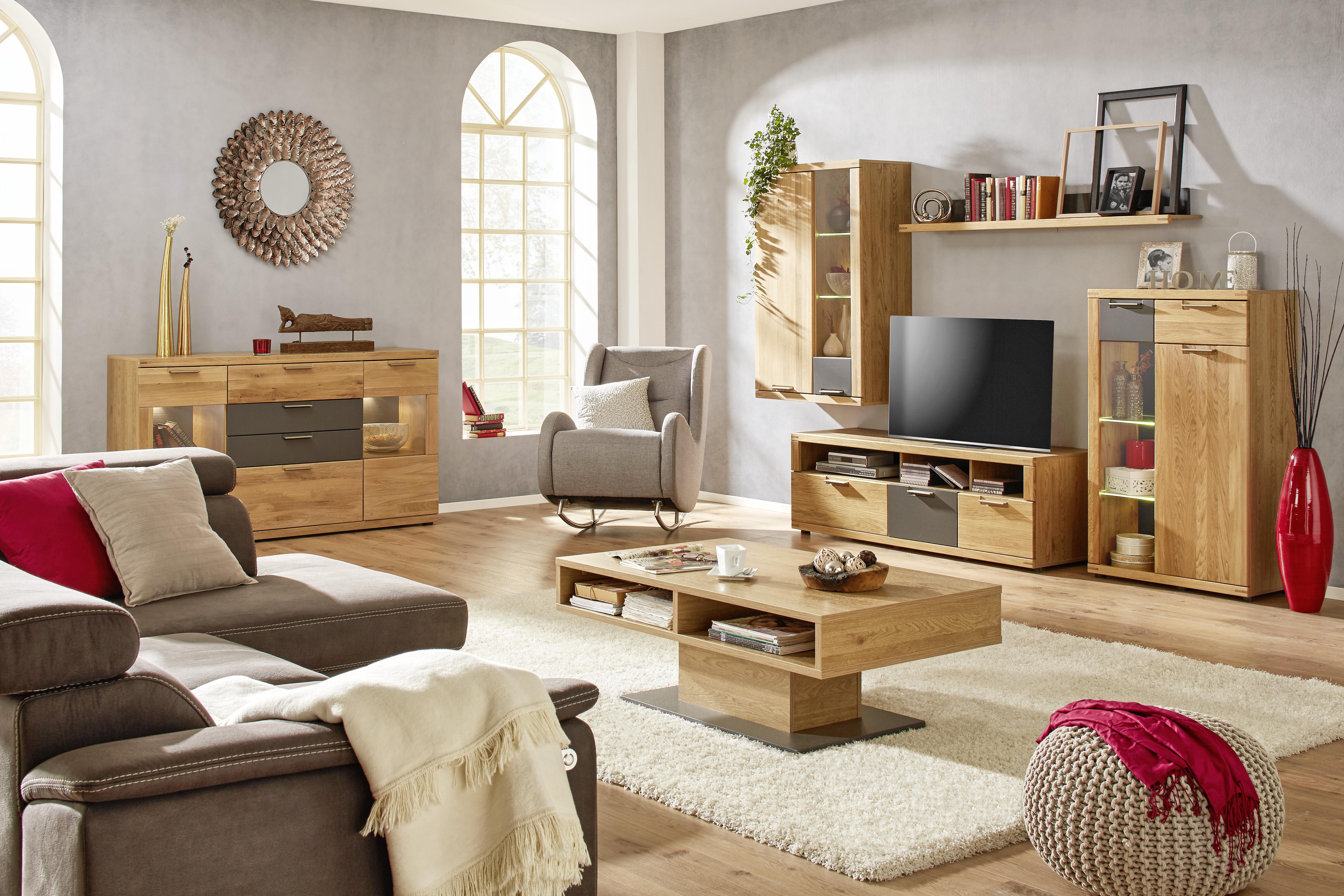 Couchtisch in Eichefarben - Eichefarben, KONVENTIONELL, Holzwerkstoff (120/43/70cm) - Zandiara
