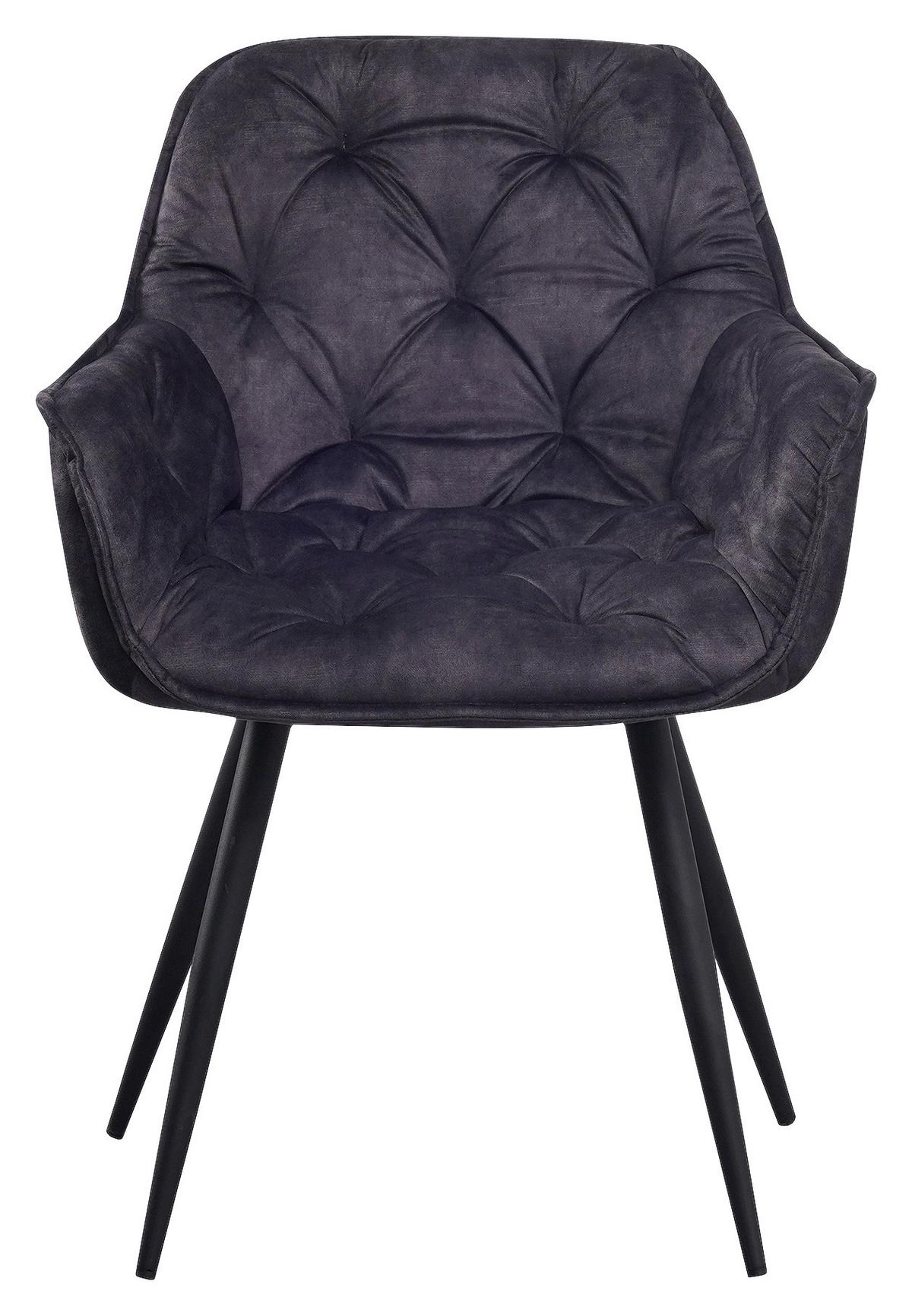 STUHL-SET ALAN - Anthrazit/Schwarz, KONVENTIONELL, Kunststoff/Textil (54/86/53cm) - MID.YOU