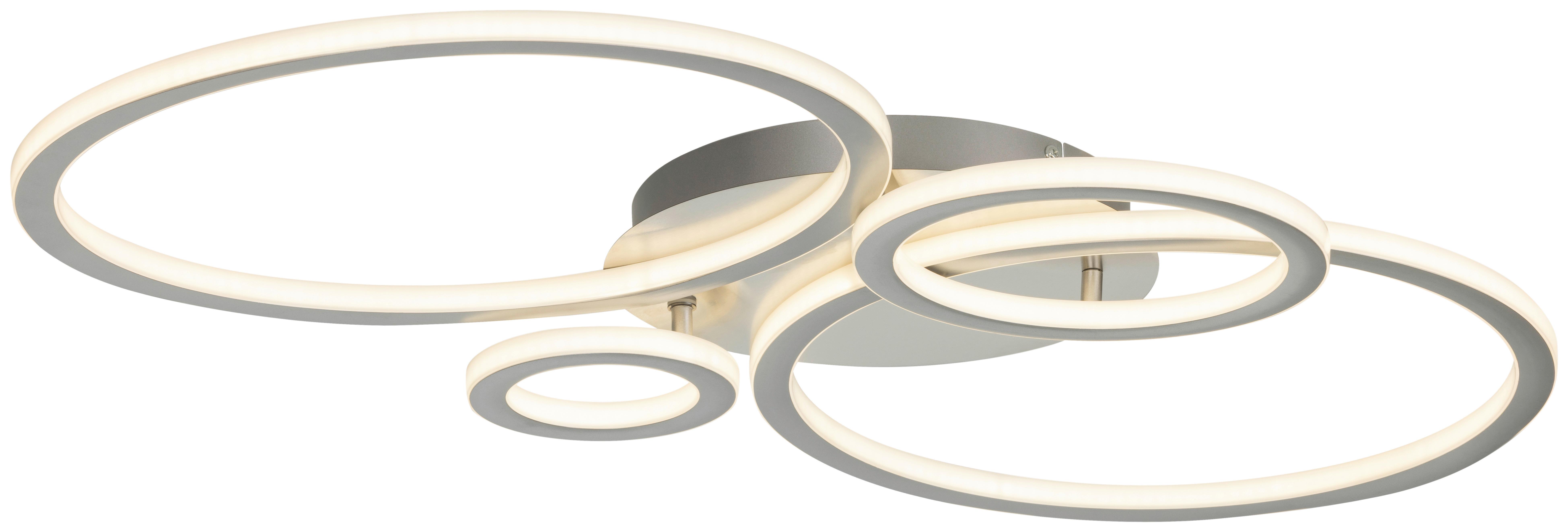 LED-TAKLAMPA KLAUSE - silver/nickelfärgad, Modern, metall/plast (95/52/7,7cm) - Mömax