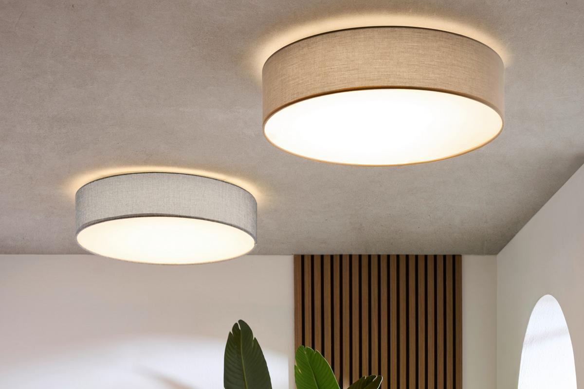 LAMPA SUFITOWA LED 900441* ROMARO-Z - biały/taupe, Basics, tworzywo sztuczne/metal (57/15cm) - Eglo