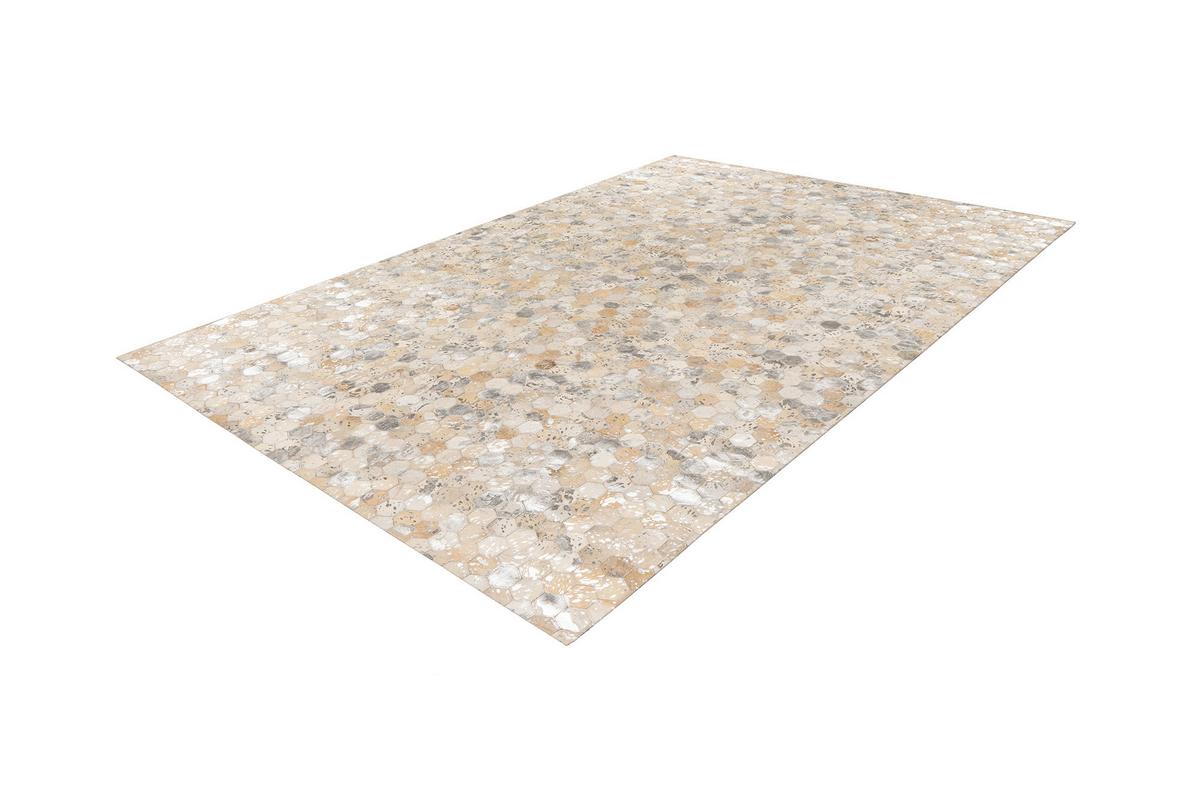 LEDERTEPPICH RAVI 400 - Silberfarben, Konventionell, Leder (120/170cm) - Kayoom