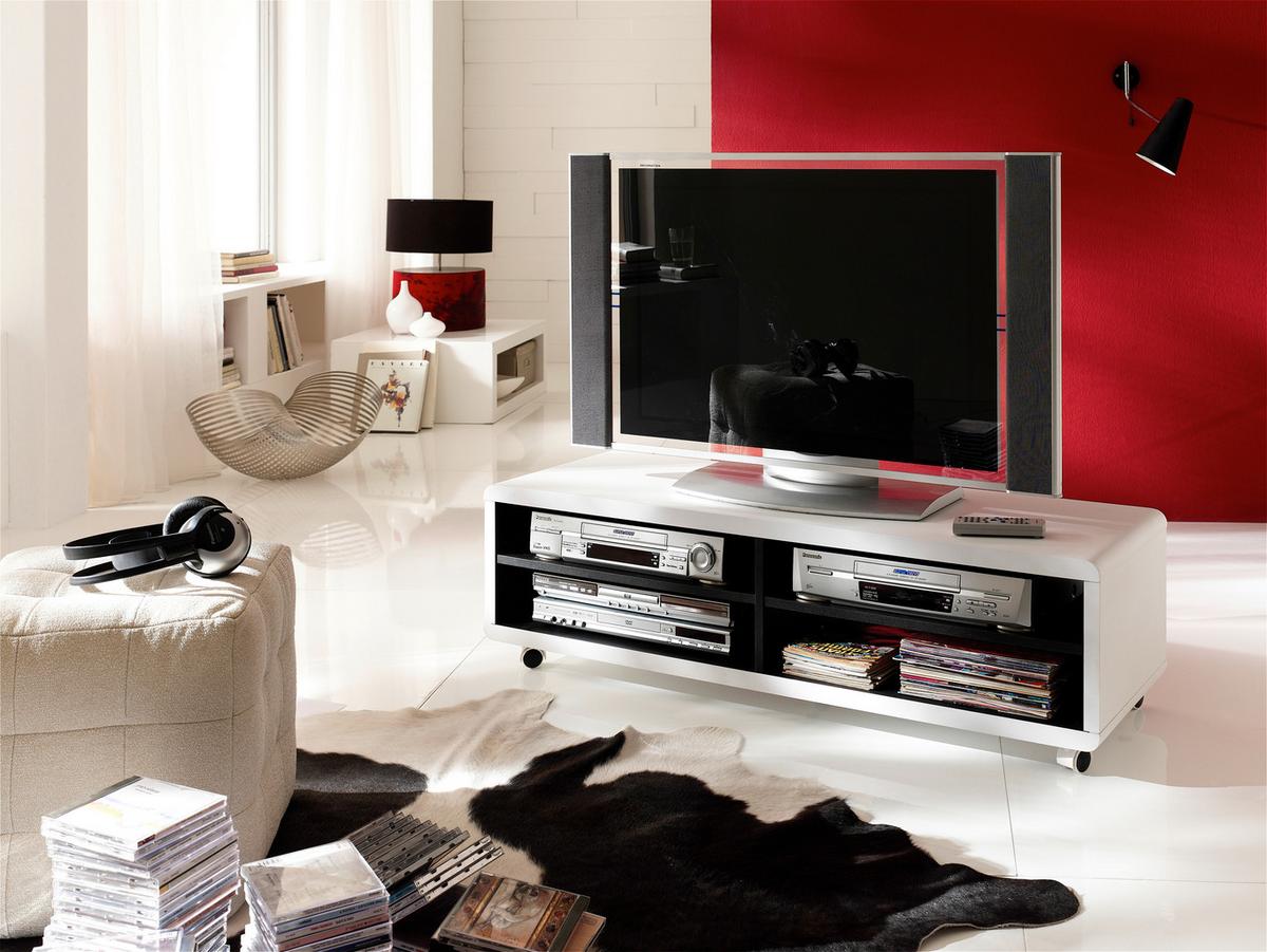 KOMODA NISKA JEFF 7 XL - czarny/biały, Konventionell, materiał drewnopochodny (120/35/39cm)