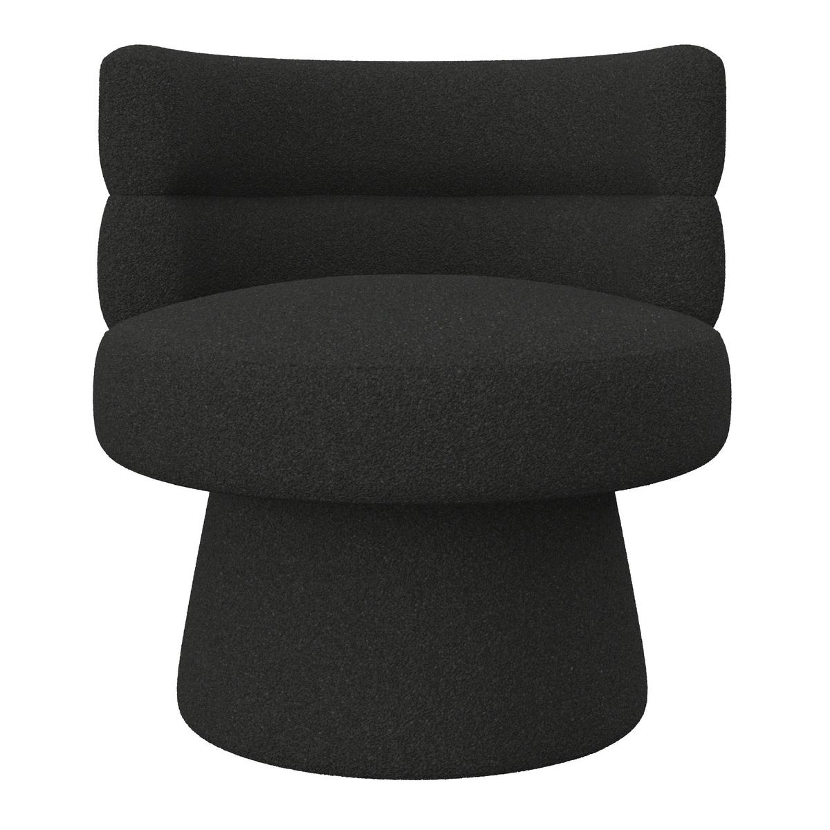 Stuhl Julina Schwarz Bouclé Gepolstert - Schwarz, MODERN, Holz/Textil (71/74/72cm) - Bessagi Home