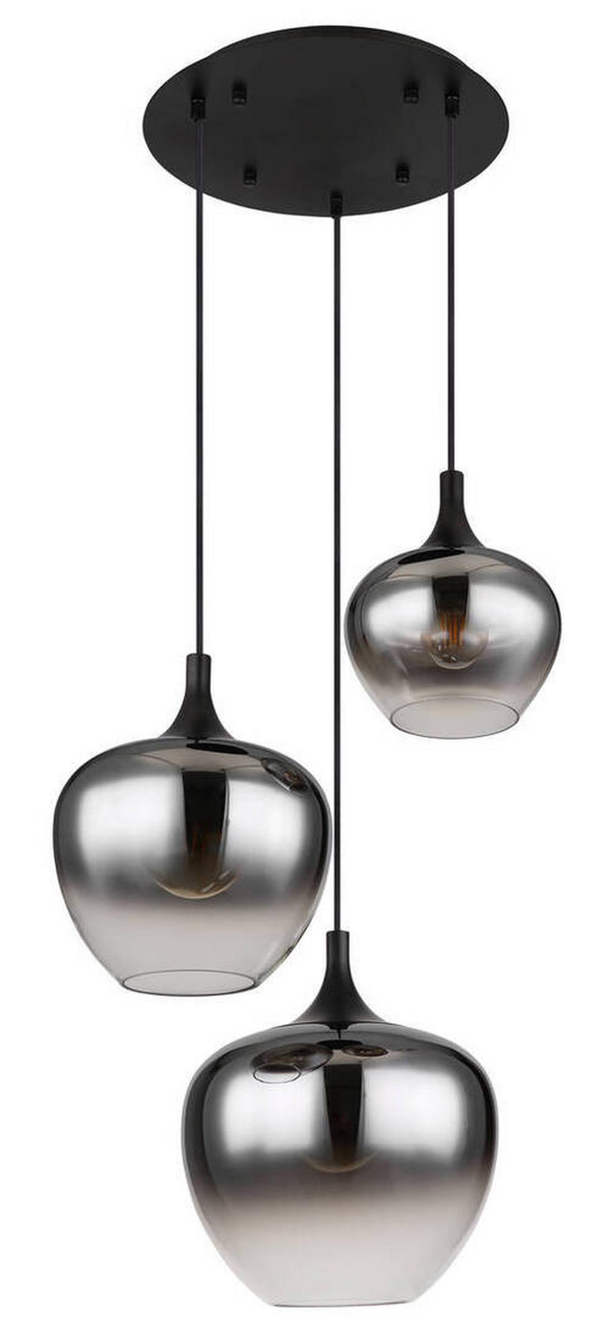 LAMPA WISZĄCA 15548-3H - czarny, Design, metal/szkło (48/120cm) - Globo