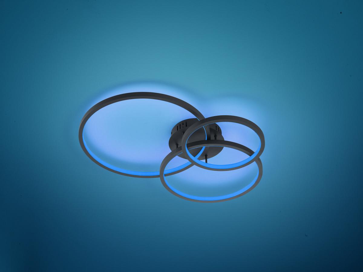 LED-Deckenleuchte Aaron Wiz / Smart in Anthrazit max. 36W - Anthrazit, Design, Metall (79/10,5/64cm) - Trio Leuchten