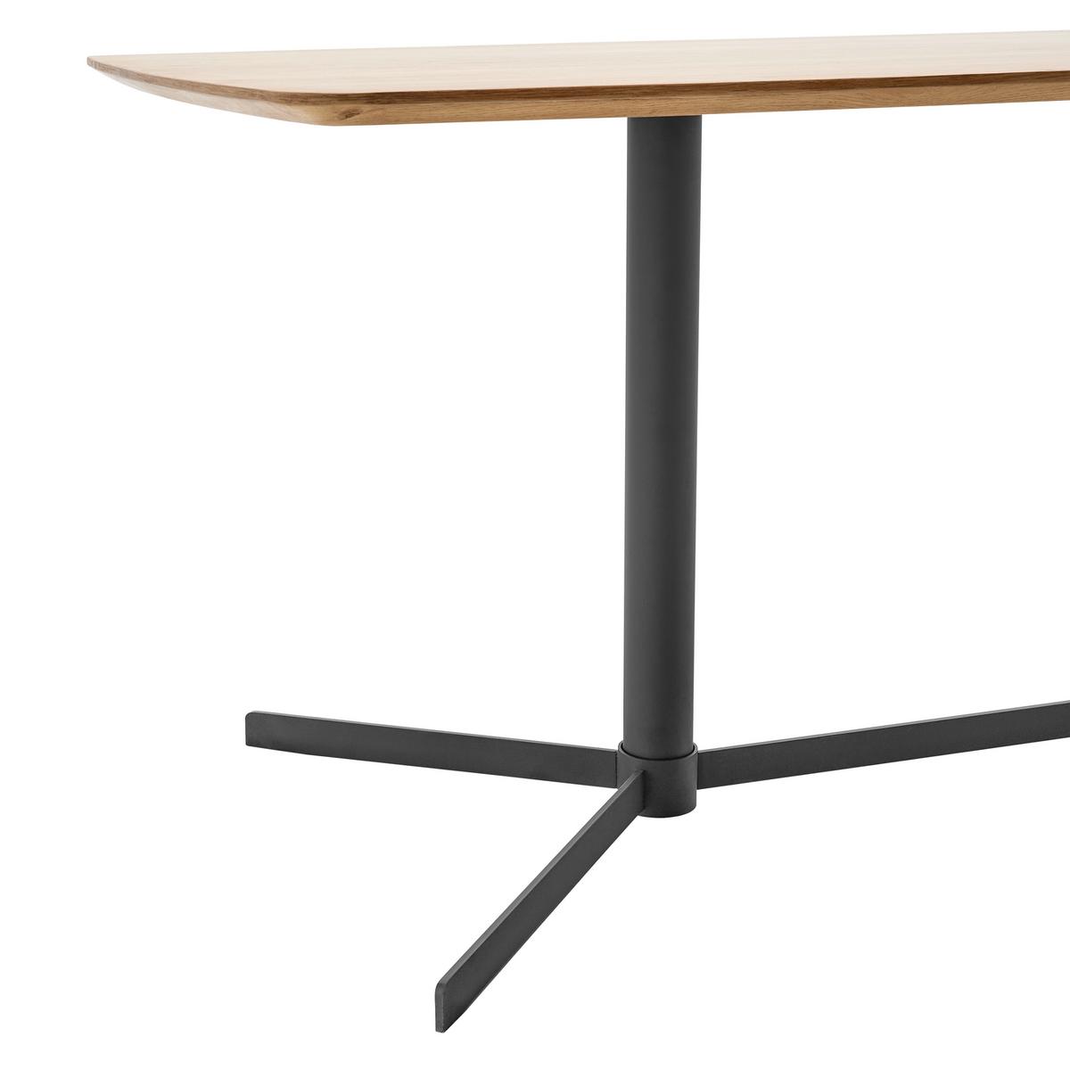 Étkezőasztal Valletta - tölgyfa színű/fekete, Modern, faalapú anyag/fa (160/90/76cm) - Premium Living