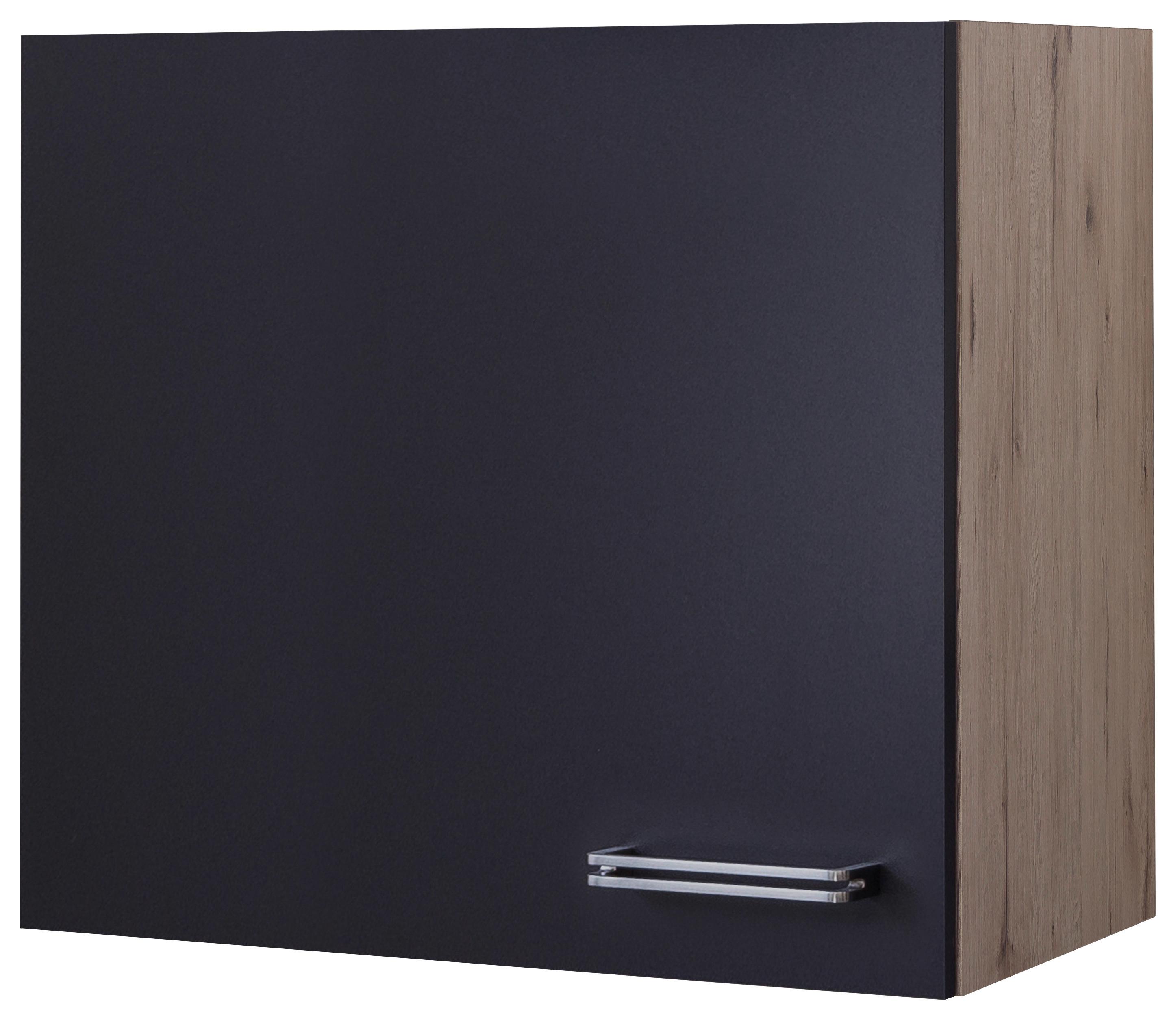 Küchenoberschrank Anthrazit/Eiche - Edelstahlfarben/Eichefarben, MODERN, Holzwerkstoff/Metall (60/54/32cm) - FlexWell