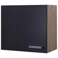 Küchenoberschrank Anthrazit/Eiche - Edelstahlfarben/Eichefarben, MODERN, Holzwerkstoff/Metall (60/54/32cm) - FlexWell
