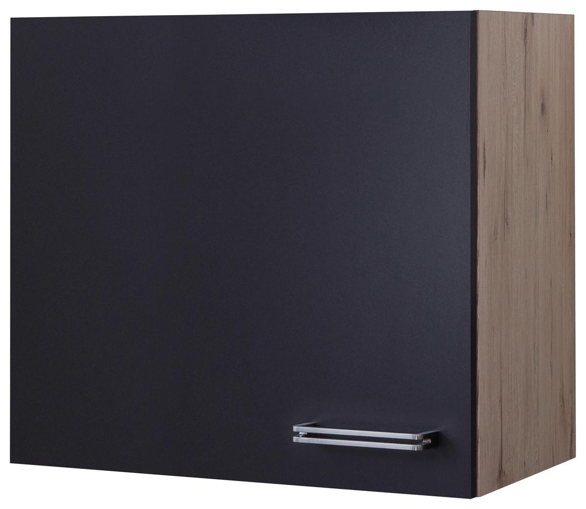 Küchenoberschrank Anthrazit/Eiche - Edelstahlfarben/Eichefarben, MODERN, Holzwerkstoff/Metall (60/54/32cm) - FlexWell