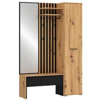 Ansamblu de hol MADERA - stejar Artisan/negru, Trend, material pe bază de lemn (122/190/38cm) - Modern Living