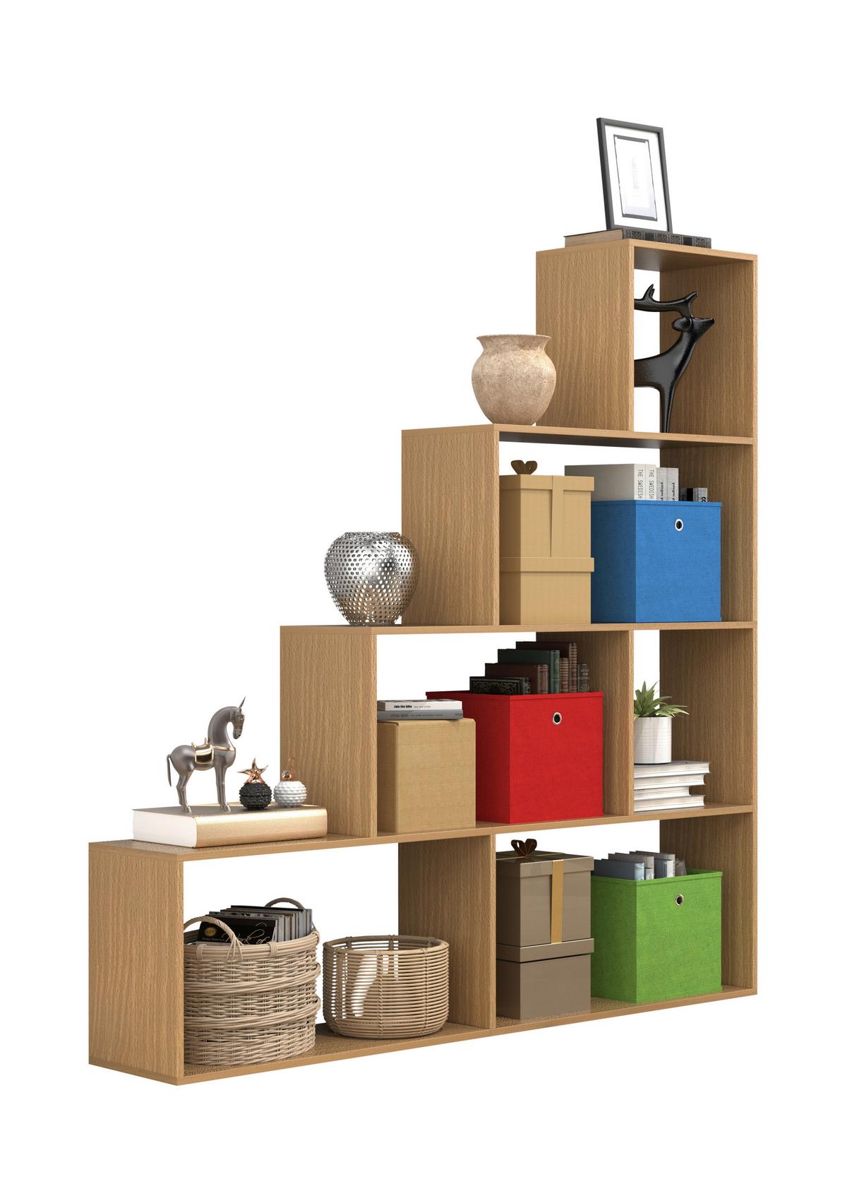 Regal Dubila L Buchefarben - Buchefarben, Basics, Holzwerkstoff (155/163/29cm) - MID.YOU
