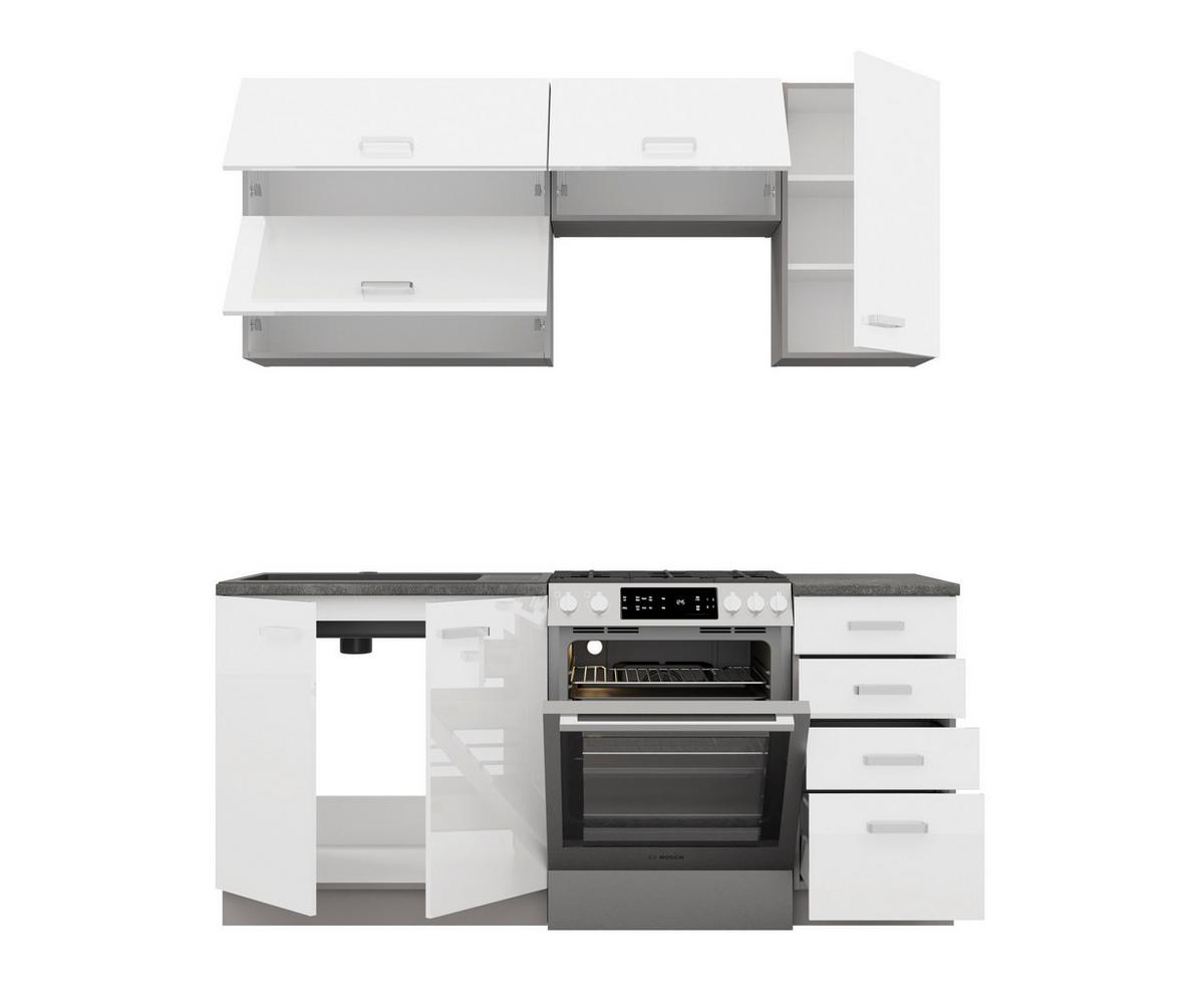 Blok Kuhinja Bianca - boja hroma/siva, Moderno, metal/pločasti materijal (180/214/60cm) - Modern Living