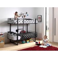 Etagenbett Oscar Schwarz inkl. Lattenrost ca. 90x200cm - Schwarz, KONVENTIONELL, Metall (90/200cm) - Vipack