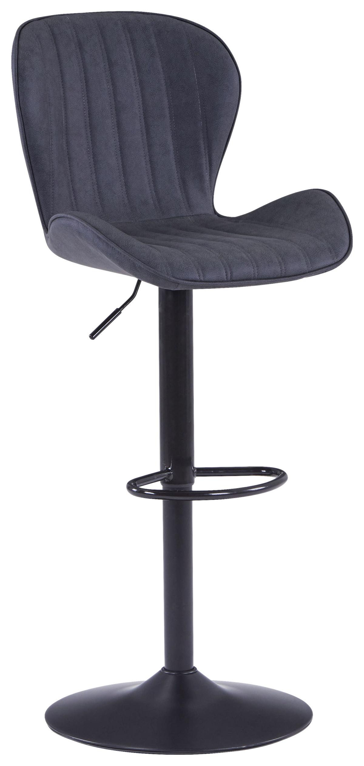 Barski Stol Klaus, Temno Siva, Črna - temno siva/črna, Moderno, kovina/tekstil (48/94-114/53cm) - Mömax