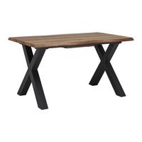 Masă extensibilă LIA - nucă/negru, Modern, metal/material pe bază de lemn (140-180/90/76cm) - Bessagi Home