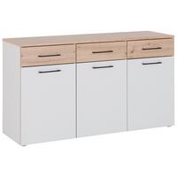 Komoda Kontor K12 - siva/boja hrasta, Moderno, metal/pločasti materijal (150/87,6/47cm)