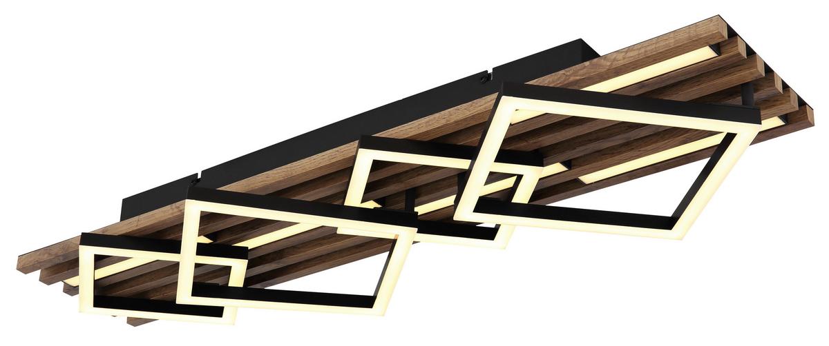 Led Stropna Svjetiljka Obrien - bijela/tamno smeđa, Natur, drvni materijal/metal (82/31/9,5cm) - Globo