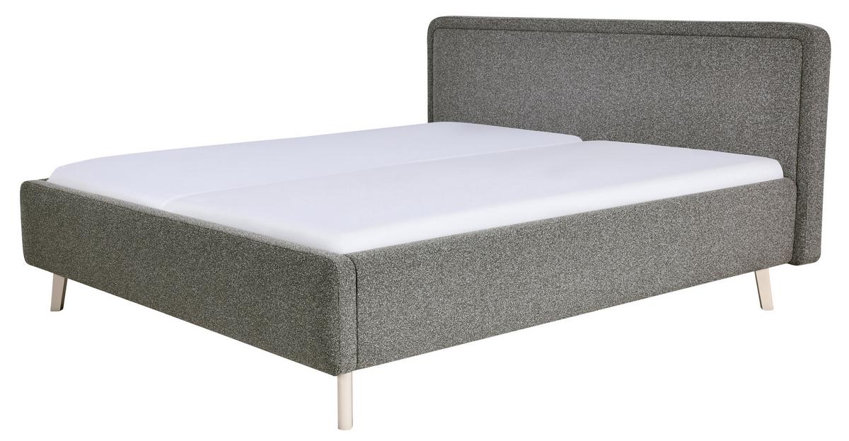 Polsterbett Skagen Braun ca. 160x200cm - Sandfarben/Braun, KONVENTIONELL, Holz/Textil (160/200cm) - Mömax