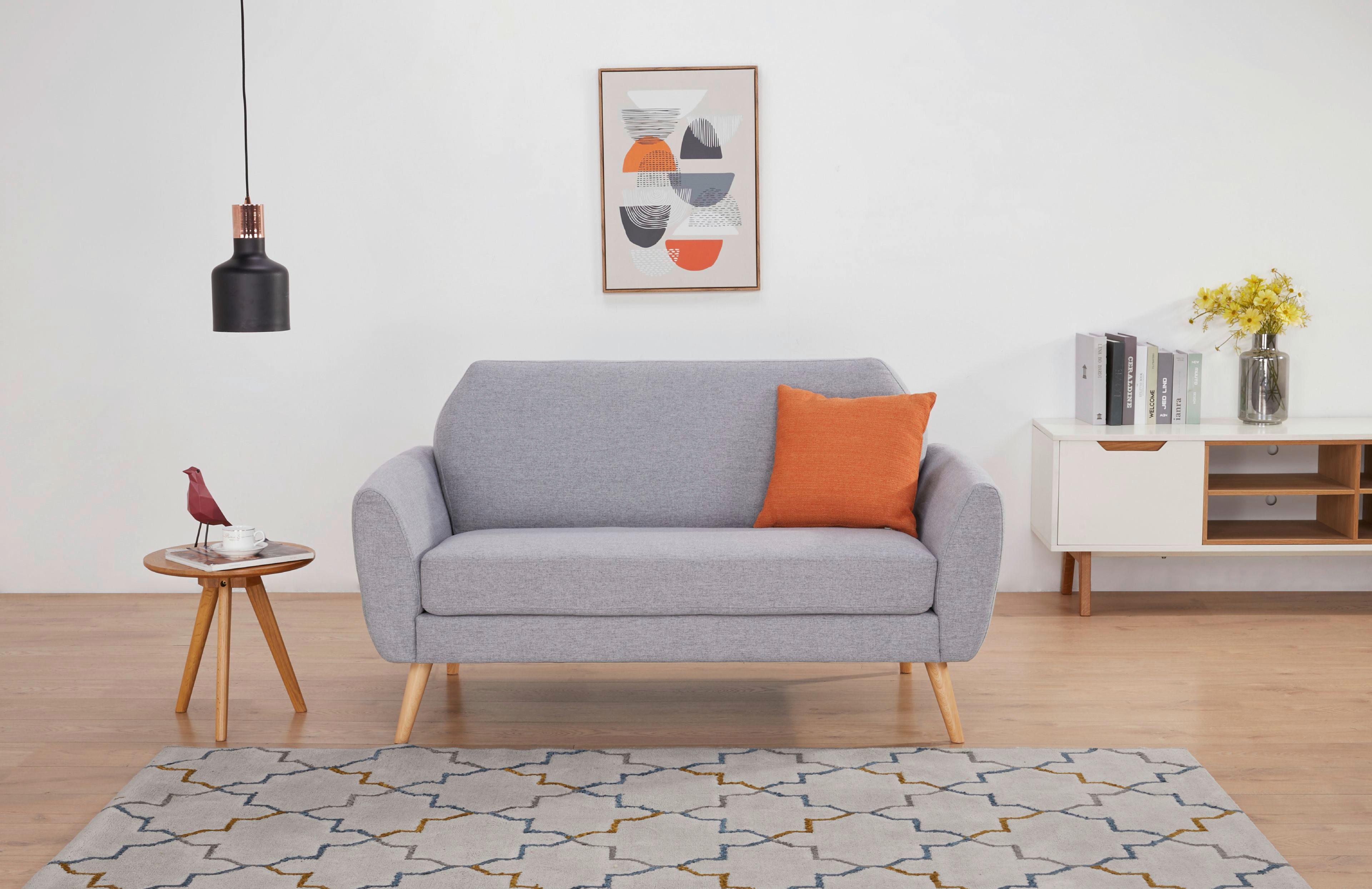 Canapea BROOKE - gri, Modern, lemn/textil (150/80/78cm) - Ondega